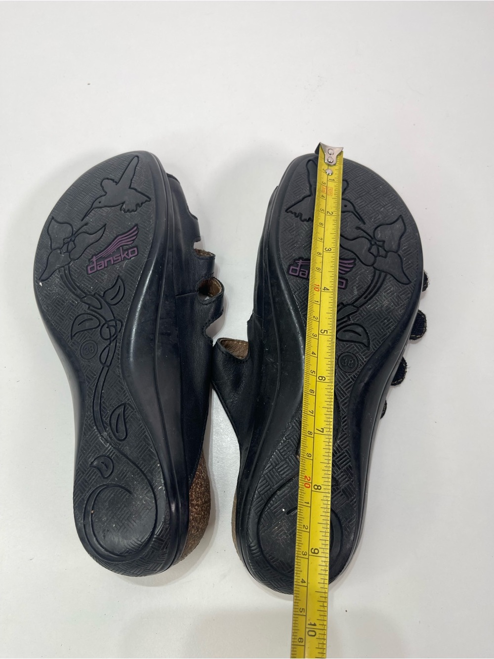 Dansko Janie Slide Cork Comfort Leather Sandals Wmn 38 Black Strappy Whimsigoth - Picture 4 of 5